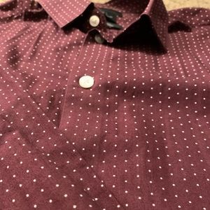 Clean maroon (white) dot shirt